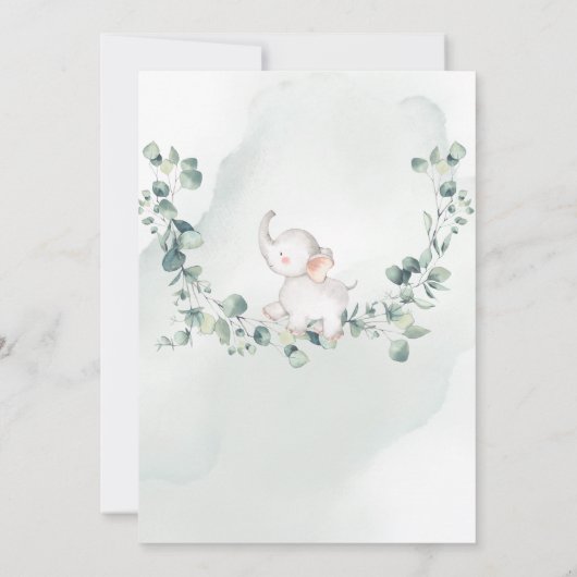 エレファントベビーシャワー招待状 招待状 (裏面)