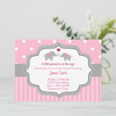 エレファントベビーシャワー招待状 招待状 (スタンド正面)