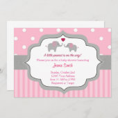 エレファントベビーシャワー招待状 招待状 (正面/裏面)