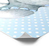 エレファントベビーシャワー歓迎サイン(青) ポスター (角)