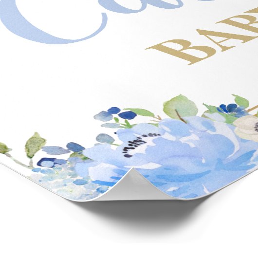 エレファントベビーシャワー男の赤ちゃんウェルカムサインポスター ポスター (角)