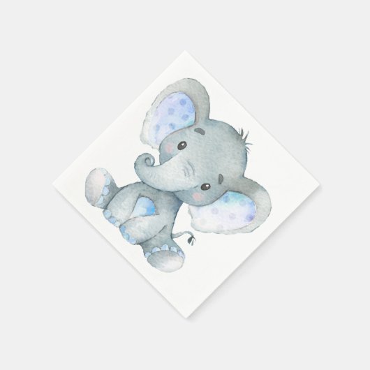 エレファントベビーシャワー、最初の誕生日パーティナプキンス スタンダードカクテルナプキン (角)