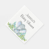 エレファントベビーシャワー、最初の誕生日パーティナプキンス スタンダードランチョンナプキン (角)