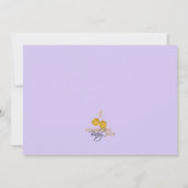 エレファントベビーシャワー – 紫 招待状 (裏面)