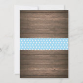 エレファントベ素朴ビーシャワー招待状ブルー 招待状 (裏面)