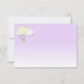 エレファントホットエアバルーンパープルベビーシャワー サンキューカード (裏面)