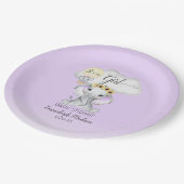 エレファントホットエアバルーンパープルベビーシャワー ペーパープレート (アングル)