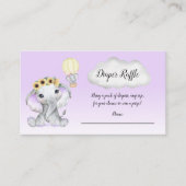 エレファントホットエアバルーンベビー紫おむつラッフル エンクロージャーカード (正面)