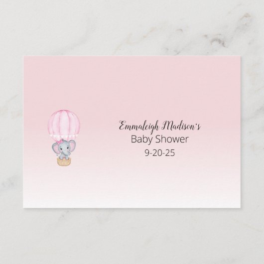 エレファントホットエアバルーンマママズベリーサイズベビー エンクロージャーカード (裏面)