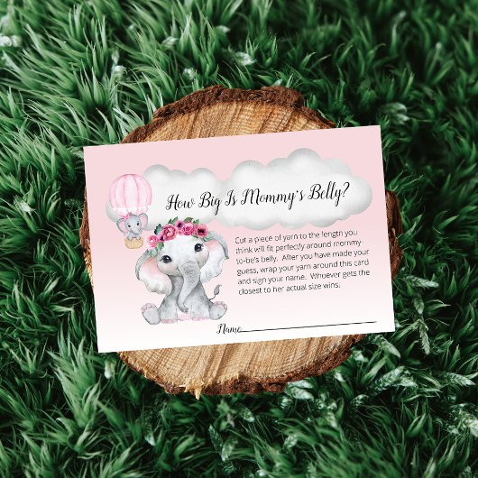 エレファントホットエアバルーンマママズベリーサイズベビー エンクロージャーカード