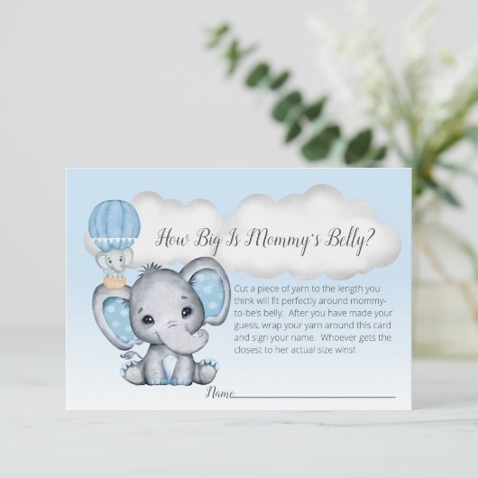 エレファントホットエアバルーンマママズベリーサイズ男の赤ちゃん エンクロージャーカード (スタンド正面)