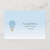 エレファントホットエアバルーンマママズベリーサイズ男の赤ちゃん エンクロージャーカード (裏面)