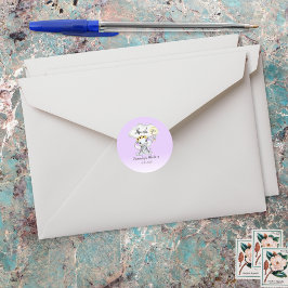 エレファントホットエアバルーン紫ありがとう ラウンドシール