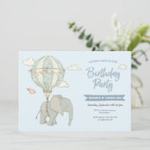 エレファントホットエアバルーン誕生日招待状 招待状 (スタンド正面)