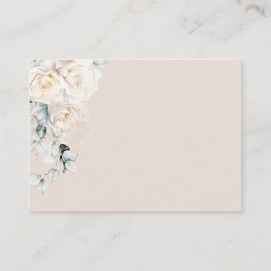 エレファントホワイトローゼズボホパンパスベビーガールシャワー エンクロージャーカード (裏面)