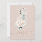 エレファントホワイトローゼズボホパンパスベビーガールシャワー 招待状 (裏面)