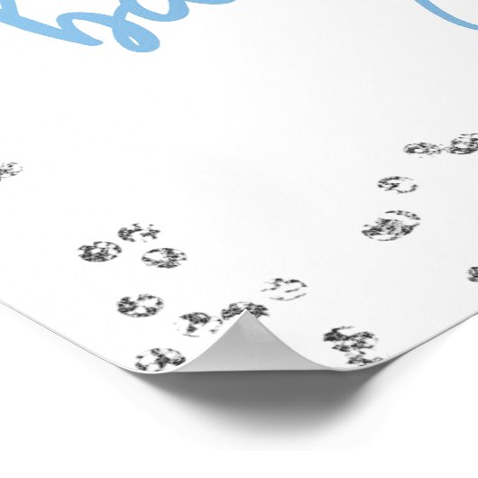 エレファントボウタイグリッターベビーシャワー歓迎サイン ポスター (角)