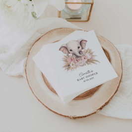 エレファントボホガールベビーシャワー スタンダードカクテルナプキン