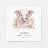 エレファントボホガールベビーシャワー スタンダードカクテルナプキン (正面)