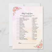 エレファントボホシック赤ちゃんシャワーキャンディーゲーム 招待状 (正面)