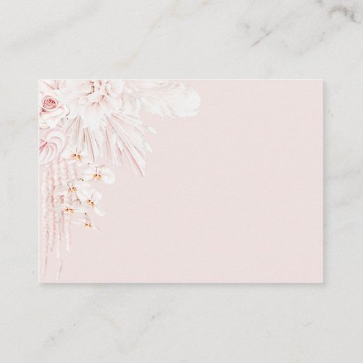 エレファントボホフローラピンクベビーシャワーオムツ エンクロージャーカード (裏面)