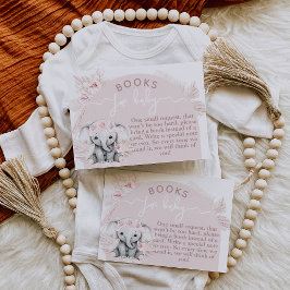 エレファントボホフローラピンクベビーシャワーブック エンクロージャーカード