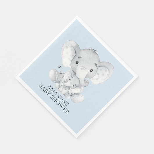 エレファントボーイズ赤ちゃんシャワー紙ナプキンス スタンダードランチョンナプキン (角)