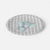 エレファントボーイブルーベビーシャワー ペーパープレート (アングル)