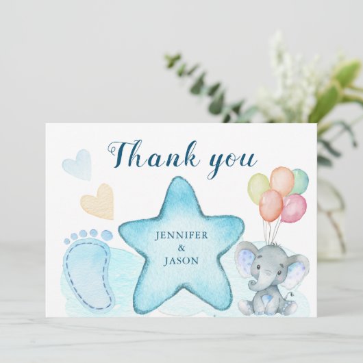 エレファントボーイベビーシャワーサンキューカード サンキューカード (スタンド正面)