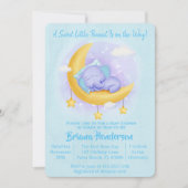 エレファントボーイ甘い小さなピーナッツ赤ちゃんシャワー 招待状 (正面)