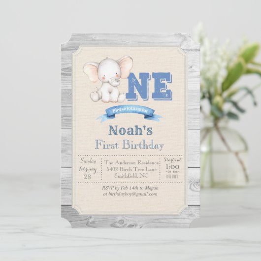 エレファントボーイ第1誕生日招待状 招待状 (スタンド正面)