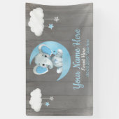 エレファントボーイ背景ムーンスターズ青い名前星 横断幕 (縦)