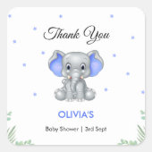エレファントボーイ赤ちゃんシャワーありがとう スクエアシール (正面)
