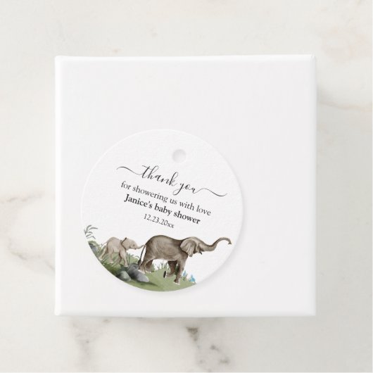 エレファントボーイ赤ちゃんシャワーありがとう フェイバータグ (インサイチュ)