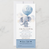 エレファントボーイ赤ちゃんシャワーおむつラッフル 招待状 (正面)