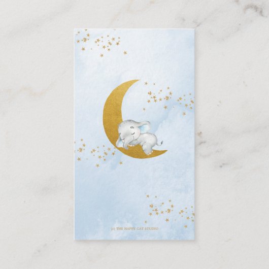 エレファントボーイ赤ちゃんシャワームーンスターズおむつラッフル エンクロージャーカード (裏面)