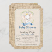エレファントボーイ赤ちゃんシャワー招待状 招待状 (正面/裏面)