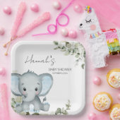 エレファントボーイ赤ちゃんシャワー ペーパープレート (パーティー)