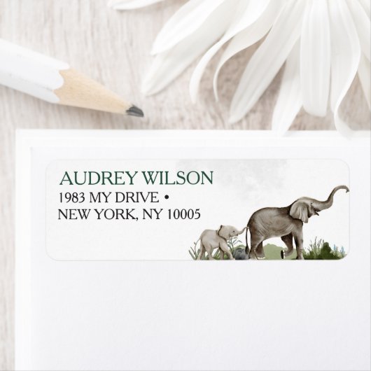 エレファントボーイ赤ちゃんシャワー ラベル (インサイチュ)