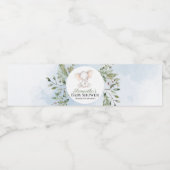 エレファントボーイ青い緑のベビーシャワー ペットボトルラベル (シングルラベル)