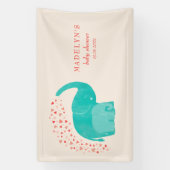 エレファントマザーとカーフレベビーシャワーの装飾 横断幕 (縦)