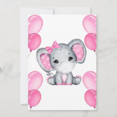 エレファントマスク仮想シャワーベビーガール招待状 招待状 (裏面)