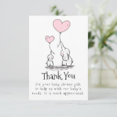 エレファントママとベビー吹き気球ベビーシャワー サンキューカード (スタンド正面)
