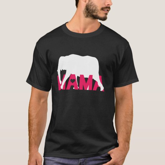 エレファントママラブアフリカハート土産 Tシャツ (正面)