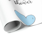 エレファントママ&ベビージャワーブルーグレーホワイトボーイ ラッピングペーパー (ロールコーナー)