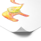 エレファントママ&ベビー子供部屋アートウォーターカラーアニマル ポスター (角)