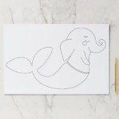 エレファントマーメイドラインアートカラーリングページ ペーパーパッド (インサイチュ)