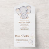エレファントミニマリスト全員が1つの招待状 オールインワン招待状 (内側)