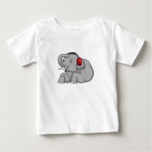 エレファントミュージックヘッドフォン ベビーTシャツ
