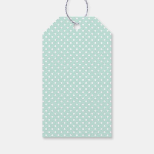 エレファントミントグリーン水玉模様ベビーシャワーの好意 ギフトタグ (裏面)